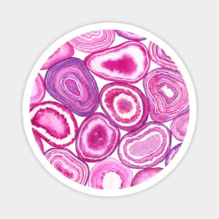 Pink agate watercolor Magnet